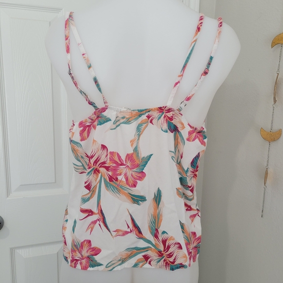2/$35 ROXY Tropical Floral Tank Top S EUC Flowy Adjustable Straps - Picture 6 of 12